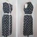 CLEARANCE SALE 1950s Dress - Vintage 50s Navy White Wiggle Skirt Embroidered Rayon Mad Men Sundress L - Flora