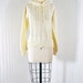 R E S E R V E D 60s 70s Sweater - VANILLA CREME Vintage Ivory Cream Cable Knit Pullover Jumper w Hood s m