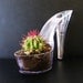 Redhead. stiletto cactus planter. reclaimed high heel. feminist art.