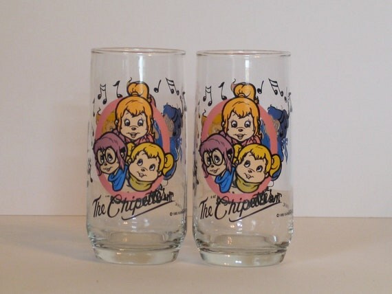 Vintage Cartoon Glass Jelly Jars