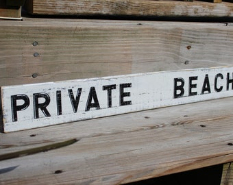 Private Beach Sign Nautical Coastal  Decor