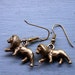 Vintage Gold Lion Dangly Earrings