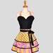 Womens Flirty PinUp Sweetheart Apron : Handmade Retro Vintage Pin Up in Modern Colorful Shapes