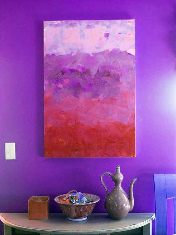 Items similar to Ombre Modern Art Abstract Art Canvas 24 X 36 inches