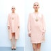 80s Sweater - Pink Angora Sweater Mini Dress - Oversized Long Wool Cardigan - 1980s Liz Claiborne - Fall Fashion - S M 6 8