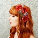 Phoenix - deep red whimsical rose crown