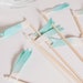 aqua ombre cocktail flags // hand dyed