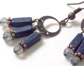 Indigo  Mood Lapis and Labradorite Earrings - -Jewelry Earrings Beadwork Dangle Eco Friendly