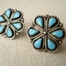 RESERVED Vintage Zuni Petit Point Turquoise and Silver Earrings