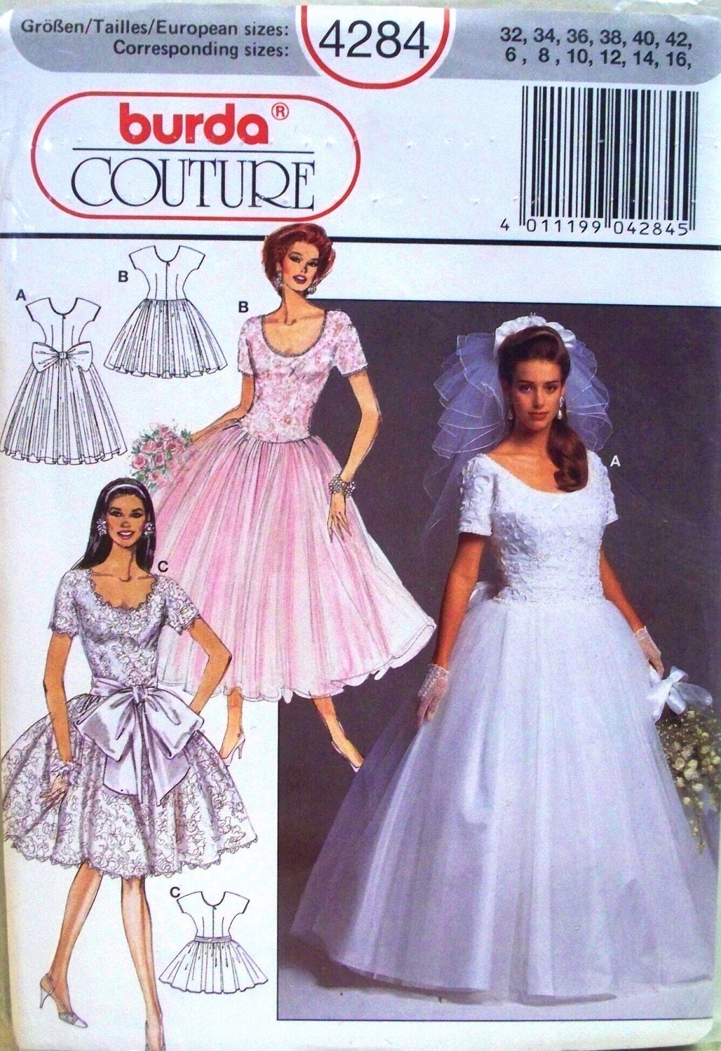  burda  couture pattern  4284 bridal  dress  by thewildstrawberries