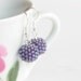 Lilac Iridescent Earrings Dangle Beaded Bead