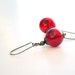 Crimson Red Hollow Glass Earrings