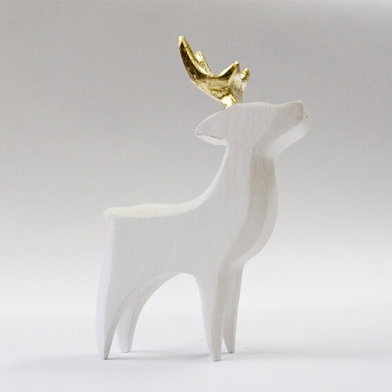 items similar to carved wooden reindeer with gold leafed items similar to carved wooden reindeer with gold leafed