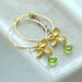 Peridot earrings, August birthstone earrings, Natural gemstone earrings, Gold hoop earrings, Peridot jewelry gold, Peridot drop earrings