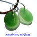 2 Drilled Sea Glass Bonfire Green Multi Color CHARMS Free Shipping (283)