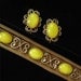 Lemon Yellow Scroll Mesh Bracelet and Earring Demi