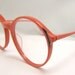 1980s Coral color vintage eyeglasses rounded lens , Demo lens intact New old stock