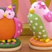 Reserved for Monica--- 2 Large Clay Figures Owl and Bird