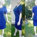 80s Dress/ Vintage Dress/ Nautical Dress/ Sailor Dress/ Navy Dress with Gold Star Detail and Button Side Closure by Miss Darby Size 14