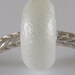 White Sparkle Handmade Lampwork European Charm Bead - SRA - Fits Troll etc