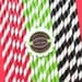 Pirate Party Striped Paper Straws - Includes Printable DIY Flag Toppers & Pixie Stix Recipe (30 count) Use for Cake Pops and Drink Markers