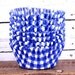 SALE- Blue Gingham Check Cupcake Liners, Baking Cups (100) Half Price Sale!