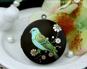 New Technology - 1pcs 33mm (PL-33-218) Handmade Antique Bronze Brass Photo Locket Pendant / Charm