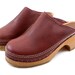 Vintage Clogs Burgundy Dark Red Made in Sweden 1980s Wood Platform size 8