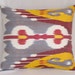 yellow, maroon, ikat, pillow, cover, ikat cushion, 16x16, oriental pillow, last one