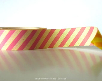 Chugoku Washi Tape - Pink and Ivory Stripe