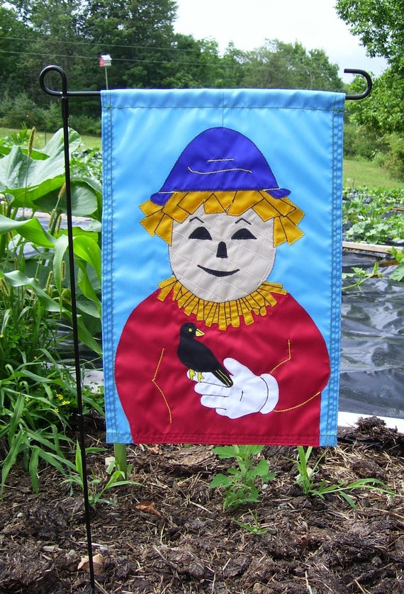 Scarecrow Garden Flag by CornucopiaMoon on Etsy