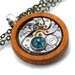 Steampunk Necklace, London Blue Topaz & Vintage Watch Movement - Long Chain Necklace