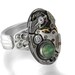 Moss Agate Steampunk Ring with Vintage Watch Mechanism - Size 8 Steampunk Ring