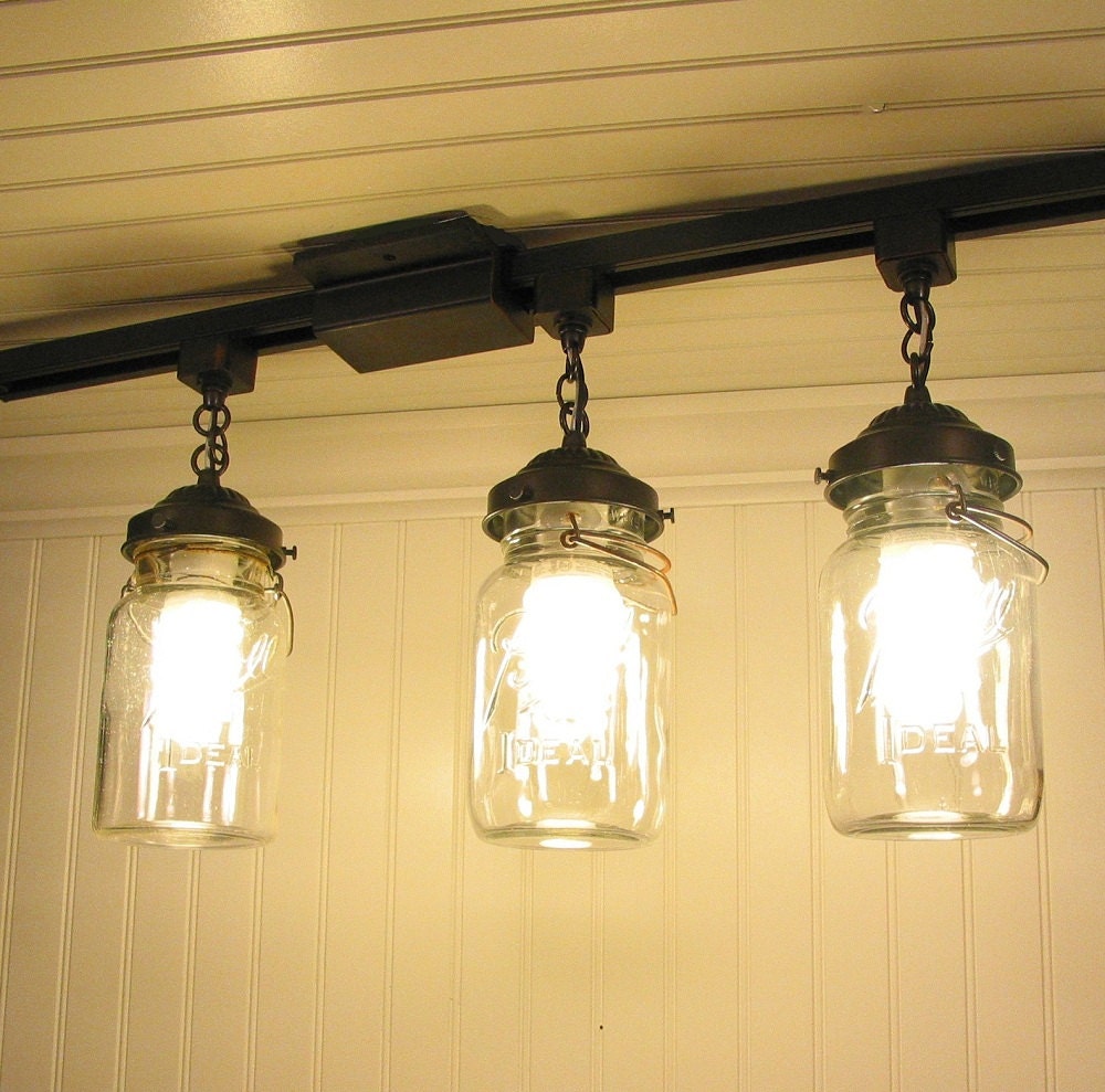 Vintage Canning Jar TRACK LIGHTING Created NEW for by LampGoods