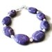 Purple Bracelet : Bright Purple Crazy Lace Agate Gemstone and Czech Glass Bracelet