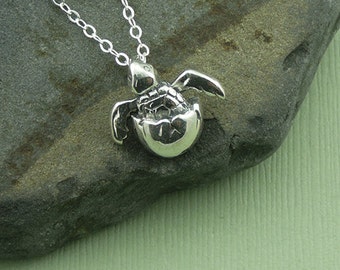 Sterling silver drop earring dangle - pretty sterling silver earrings turtle