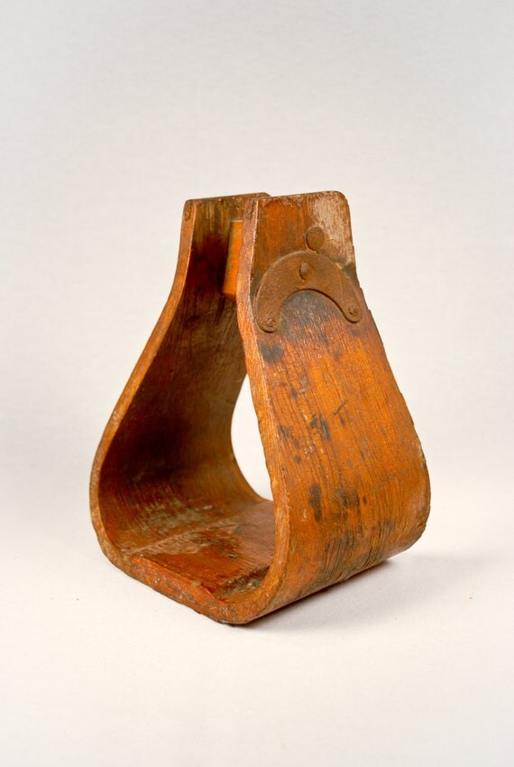 Antique Wood Horse Stirrup Primitive by FlamingJuneVintage on Etsy