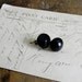 Vintage Clip On Earrings Black Glass Earrings 1940s FREE US Shipping