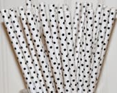 Paper Straws, BLACK SWISS DOT Paper Straws, ( 25 ct. ) with diy flags, Black Tie,Catering,Holiday, Party Straws, Wedding, Formal, Graduation Il_170x135