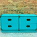 Vintage Campaign Dresser In Turquoise