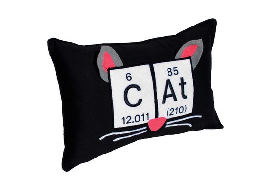 Periodic Table Cat Pillow Chemical Elements Ears Nose and