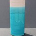 Vintage Mid Century Modern Italian Italy Pottery Vase Turquoise with Pink Band