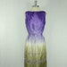 Reserved.....1960's Vintage Dress - Purple and Green Ombre Gradient Sleeveless Low Square Back Silk Cocktail Party Frock