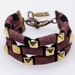 Studded Cuff Bracelet in Rose on Black