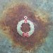 Christmas Wreath Necklace Charm Vintage Enamel Sterling Sliver