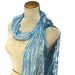 Blue and White Fringe Scarf