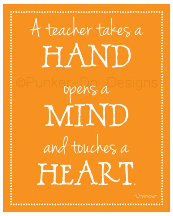 INSTANT DOWNLOAD A teacher takes a hand... 8x10 Teacher