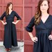Vintage 1970s Jet Black Maxi Dress