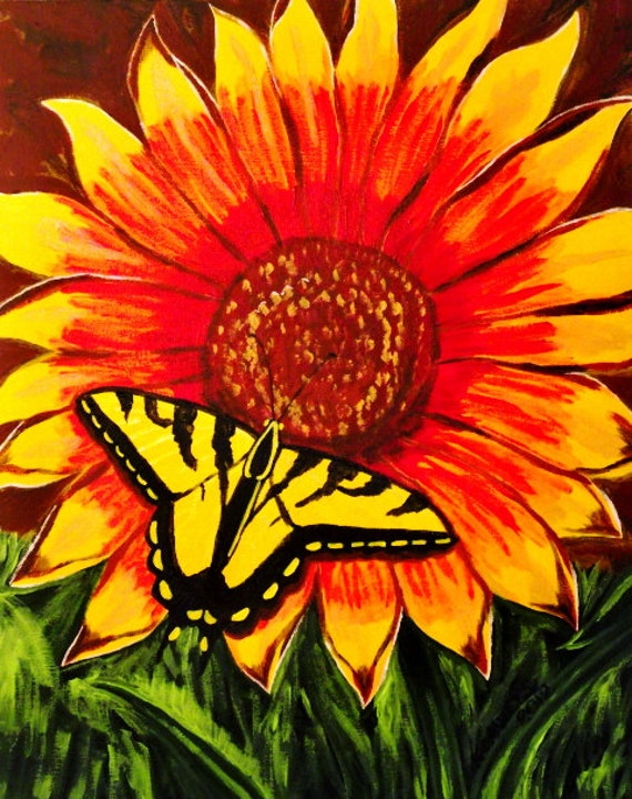 Sunflower and Yellow Butterfly