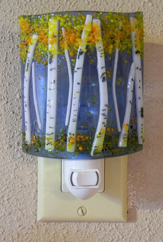 Aspen Fused Glass Night Light By Mountindesigns On Etsy 8674